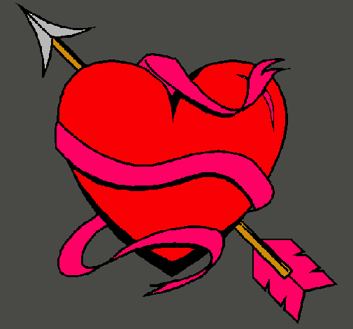Dibujo Corazón con flecha pintado por lareina132