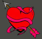 Dibujo Corazón con flecha pintado por lareina132