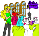 Dibujo Barbie y su amiga mirando ropa pintado por maruarenas73
