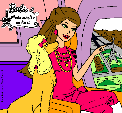 Dibujo Barbie llega a París pintado por elisabeth 