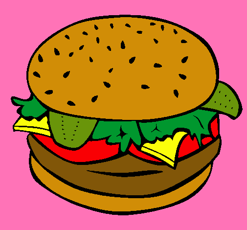 Dibujo Hamburguesa completa pintado por andrus100