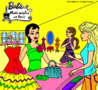 Dibujo Barbie en una tienda de ropa pintado por marinachula