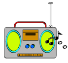 Dibujo Radio cassette 2 pintado por fiesta