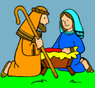 Dibujo Adoran al niño Jesús pintado por joan12
