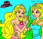 Dibujo Barbie se despiede de la reina sirena pintado por esrefy