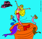 Dibujo Barbie sirena contenta pintado por shakira