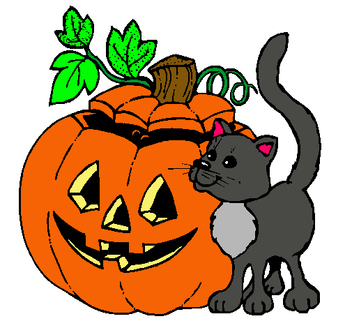 Calabaza y gato