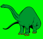 Dibujo Braquiosaurio II pintado por minino