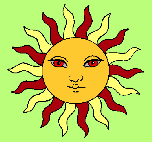 Dibujo Sol pintado por Loya