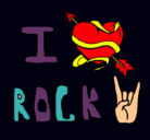 Dibujo I love rock pintado por isabimbo