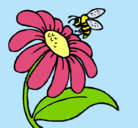 Dibujo Margarita con abeja pintado por andrea99