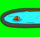 Dibujo Pelota en la piscina pintado por fabio