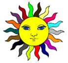 Dibujo Sol pintado por canariona
