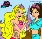 Dibujo Barbie se despiede de la reina sirena pintado por bioleta