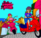 Dibujo Barbie y su amiga en moto pintado por javitayons