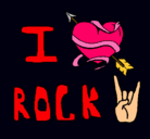 Dibujo I love rock pintado por javitayons