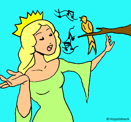 Dibujo Princesa cantando pintado por labrat