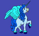 Dibujo Unicornio con alas pintado por kagome