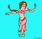 Dibujo Princesa mora bailando pintado por gitana