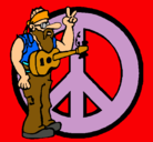 Dibujo Músico hippy pintado por georgios