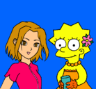 Dibujo Sakura y Lisa pintado por reyna
