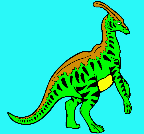 Dibujo Parasaurolofus con rayas pintado por ALE2004