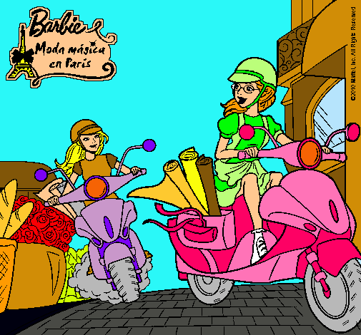 Barbie y su amiga en moto