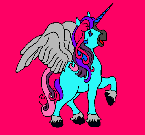 Unicornio con alas