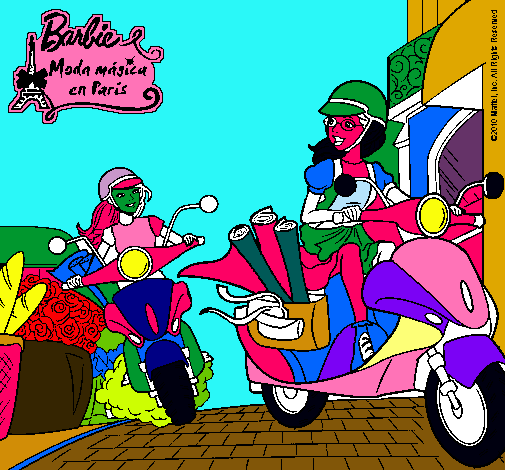 Barbie y su amiga en moto