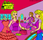 Dibujo Barbie en una tienda de ropa pintado por Lorenalaxula