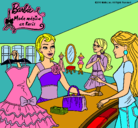 Dibujo Barbie en una tienda de ropa pintado por lolischai