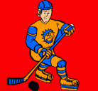 Dibujo Jugador de hockey sobre hielo pintado por Irasema