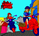 Dibujo Barbie y su amiga en moto pintado por juanpablof