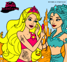 Dibujo Barbie se despiede de la reina sirena pintado por mdgrr