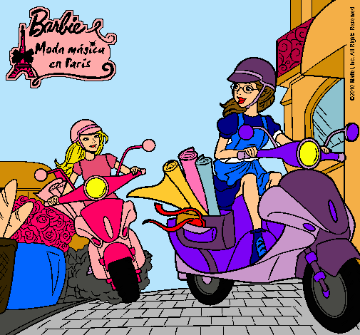 Barbie y su amiga en moto