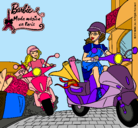 Dibujo Barbie y su amiga en moto pintado por buenanuki