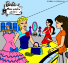 Dibujo Barbie en una tienda de ropa pintado por esrefy