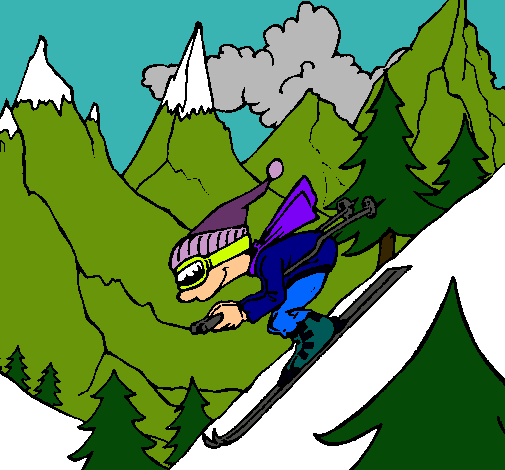 Dibujo Esquiador pintado por macasan