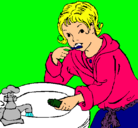 Dibujo Niño lavándose los dientes pintado por noel5