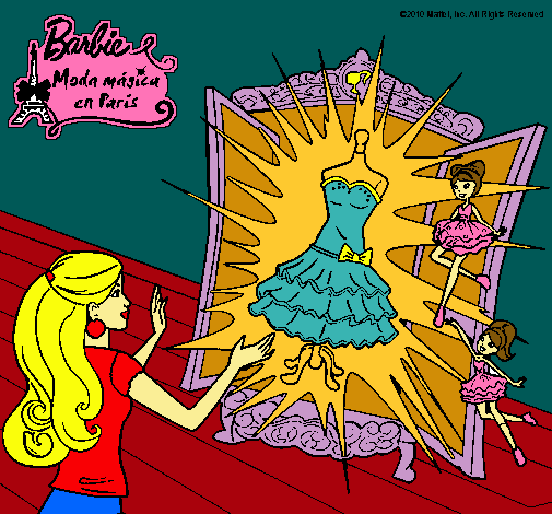 Dibujo El vestido mágico de Barbie pintado por princess91