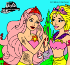 Dibujo Barbie se despiede de la reina sirena pintado por alicia2