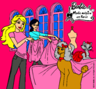 Dibujo Barbie y su amiga mirando ropa pintado por nashely