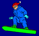 Dibujo Snowboard pintado por monoesquiando