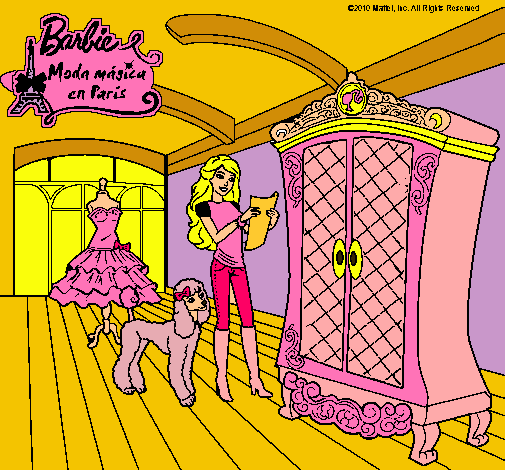 Barbie delante del armario