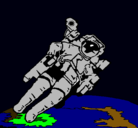 Dibujo Astronauta en el espacio pintado por BRAT