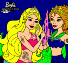 Dibujo Barbie se despiede de la reina sirena pintado por Ariadnajairo