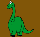 Dibujo Diplodocus con camisa pintado por sevale