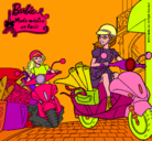 Dibujo Barbie y su amiga en moto pintado por andessa