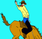 Dibujo Vaquero en caballo pintado por oscarito