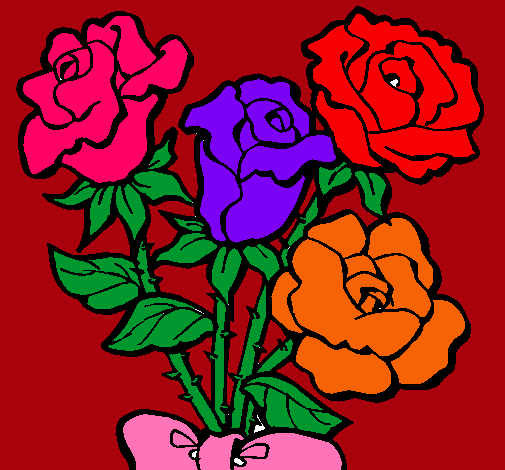 Dibujo Ramo de rosas pintado por thalia